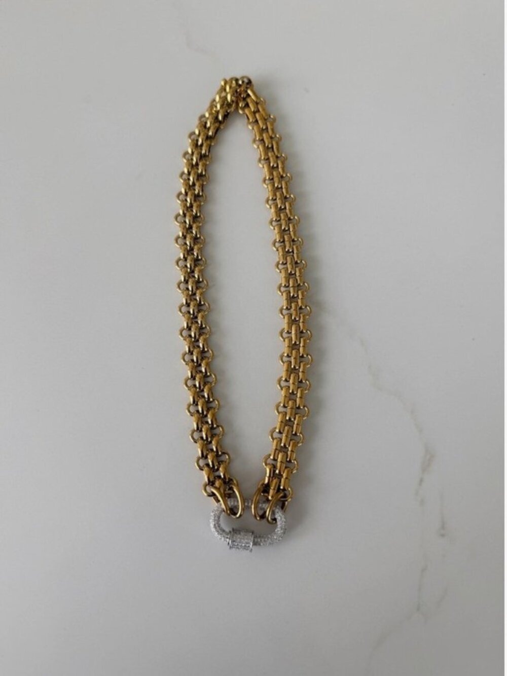 CHANSUTT PEARLS | The Kristi Chain Necklace with Silver Pendant in Gold - Picture 3 of 4